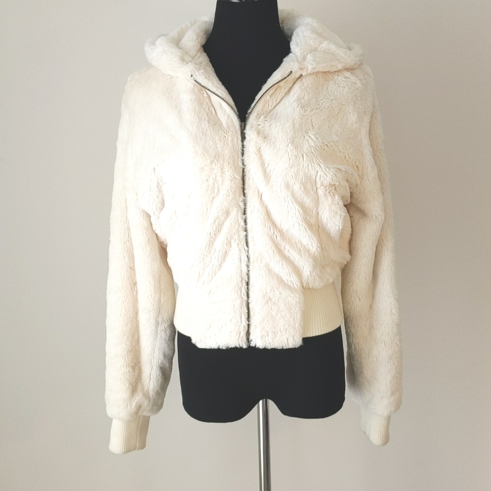 Wet Seal Faux Fur Coat, L, Good Condition